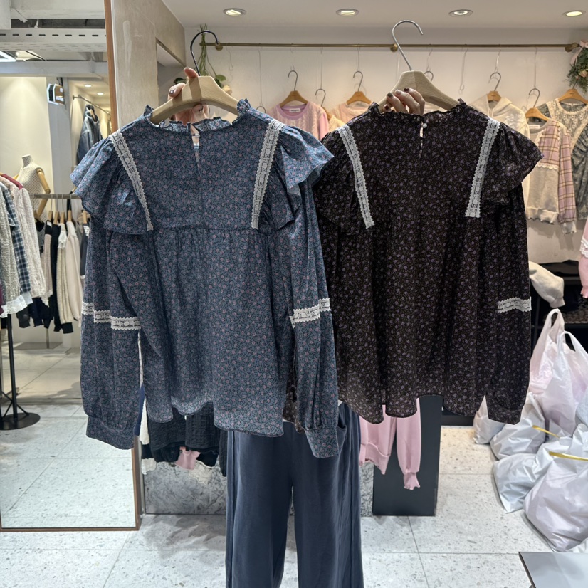 HERO韓國直郵㊣女裝新款推薦熱賣休閑真品職業25秋冬襯衫蕾絲衫HERO襯衫/蕾絲衫