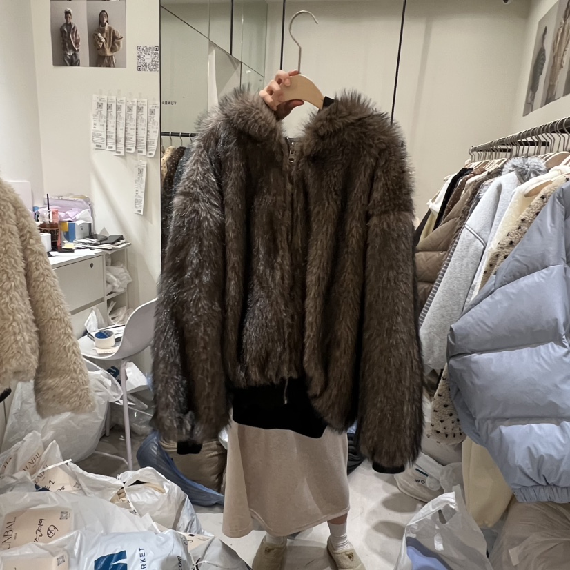 YUNBAL韓國直郵㊣女士新品休閑熱賣推薦夾克毛絨兜帽兩面雙面YUNBAL夾克圖色2