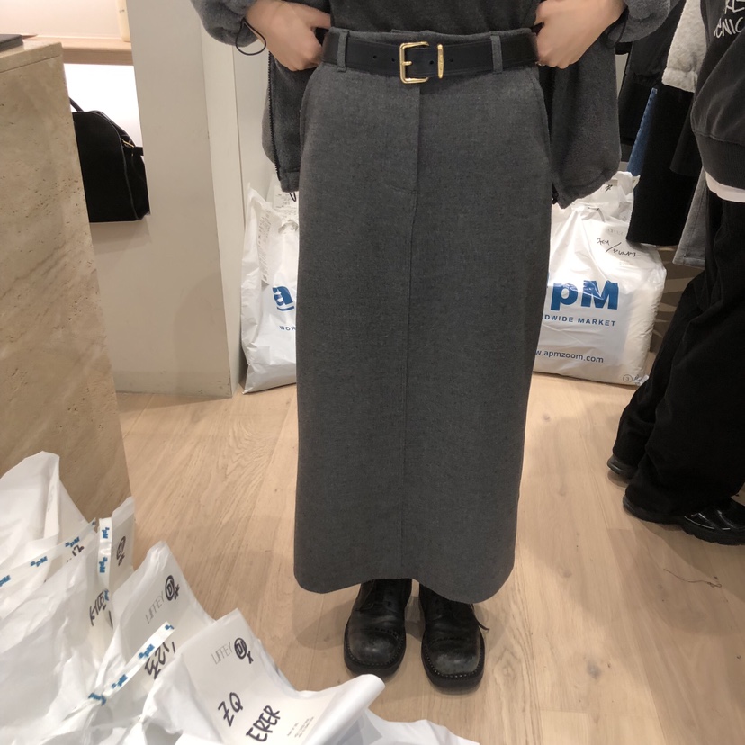 LIFFEY韓國直郵㊣女裝新品職業25秋冬半身裙中短裙不含腰帶羊毛LIFFEY半身裙/中短裙圖色2