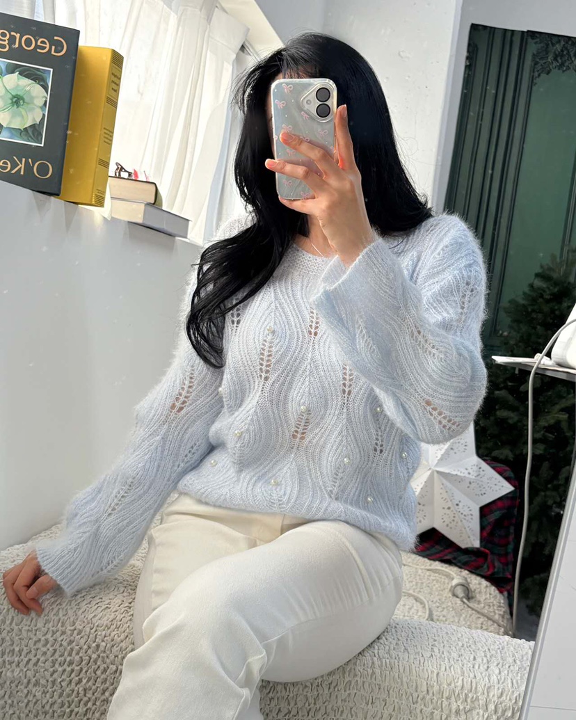 BLUE RIBBON東大門㊣實拍女裝新款休閑真品推薦時尚針織衫BLUE RIBBON針織衫