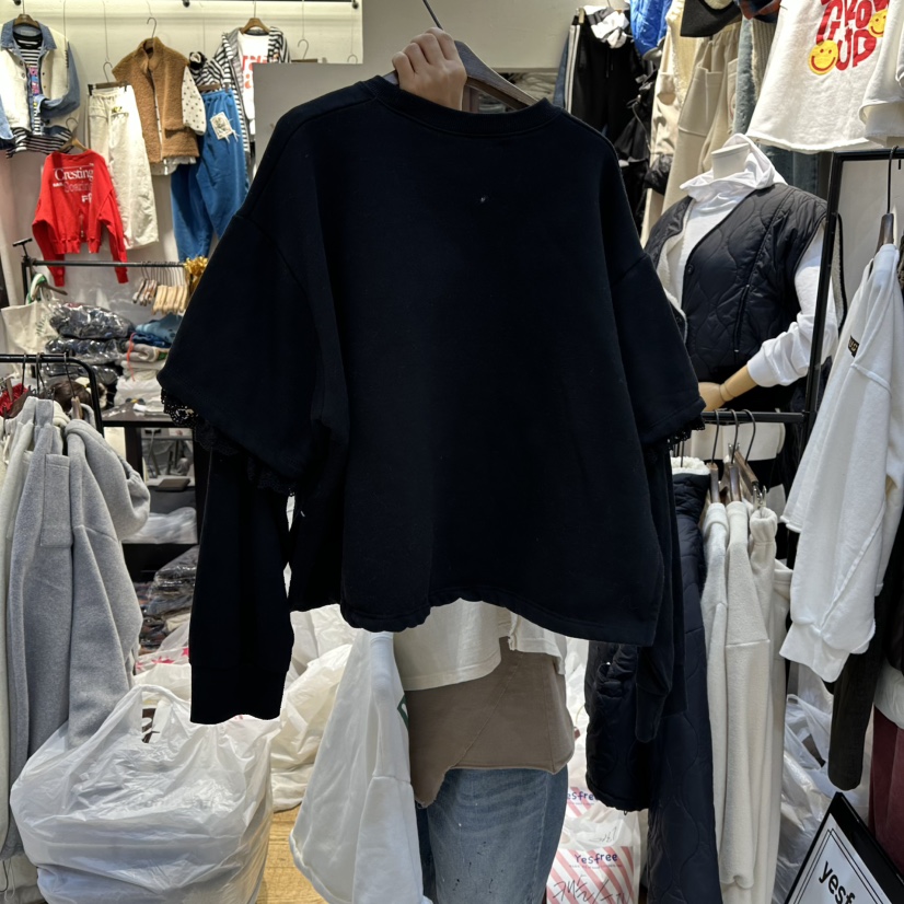 YESFREE東大門㊣直郵女士新款職業休閑時尚25秋冬衛衣假兩件加絨YESFREE衛衣