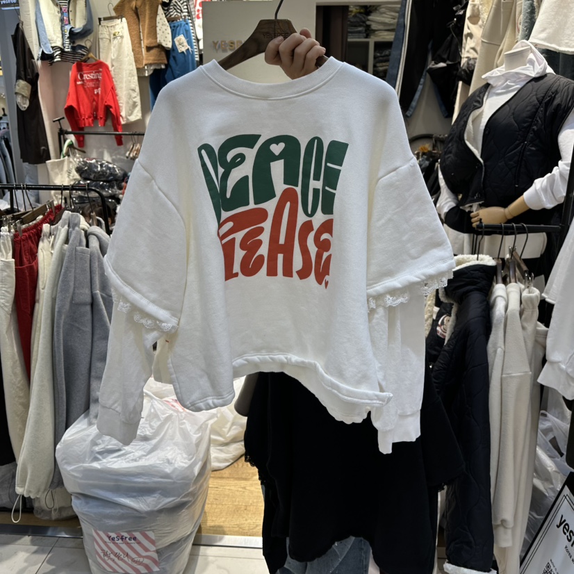 YESFREE東大門㊣直郵女士新款職業休閑時尚25秋冬衛衣假兩件加絨YESFREE衛衣圖色1