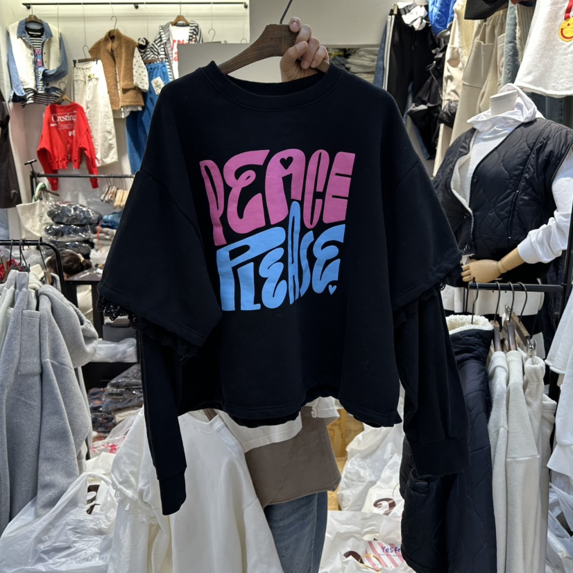 YESFREE東大門㊣直郵女士新款職業休閑時尚25秋冬衛衣假兩件加絨YESFREE衛衣圖色2