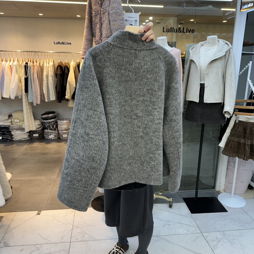 LULULALLA東大門㊣代購女裝新款時尚職業人氣短款大衣可愛的LULULALLA短款大衣