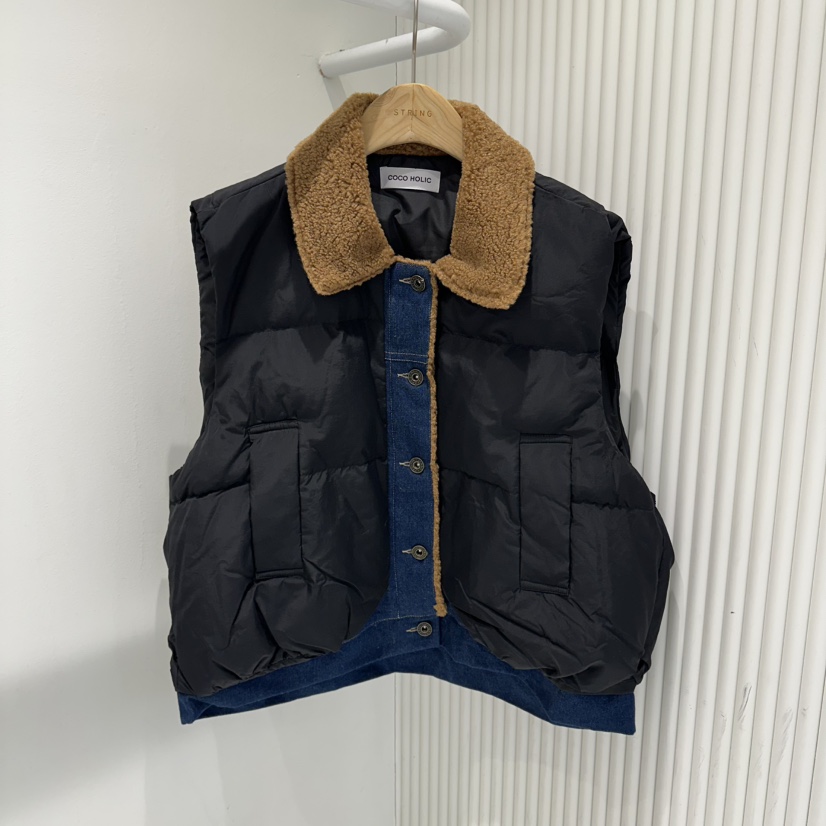 COCO HOLIC韓國代購㊣女士新款真品職業時尚休閑人氣馬甲絨COCO HOLIC馬甲圖色2