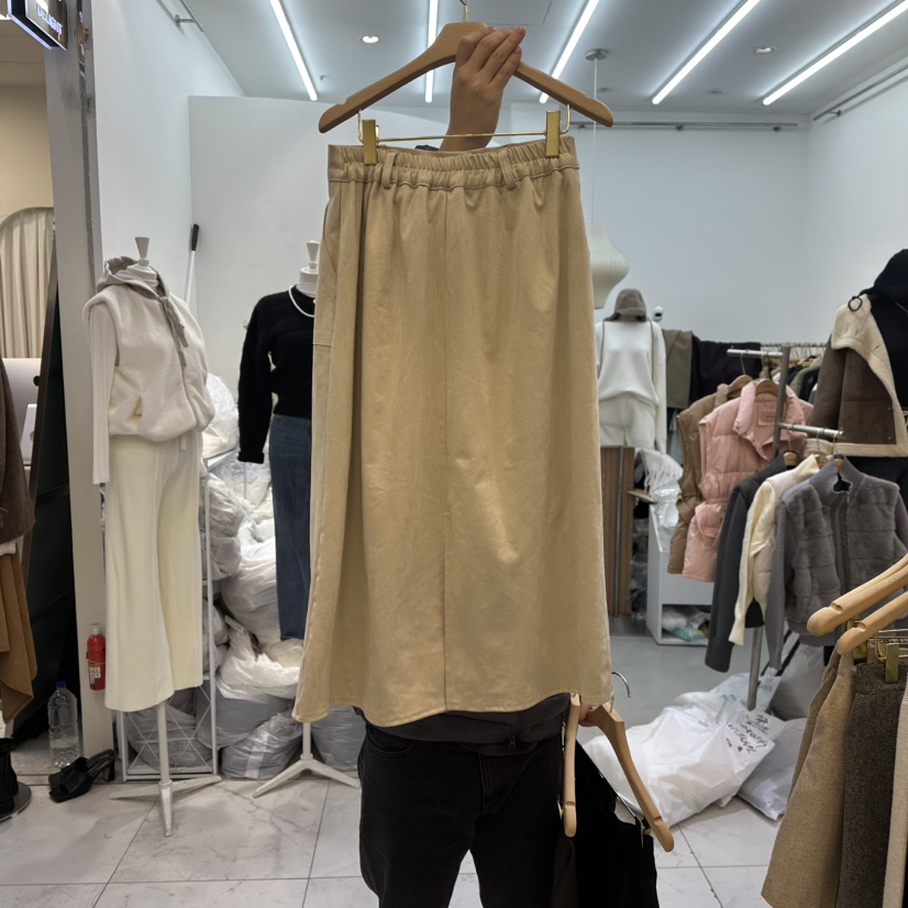 SYMPHONY韓國直郵㊣女裝新品休閑推薦真品時尚25秋冬長裙麂皮SYMPHONY長裙