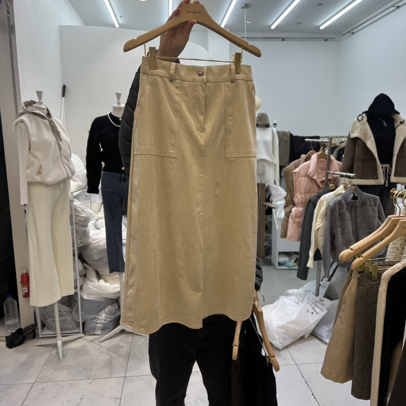 SYMPHONY韓國直郵㊣女裝新品休閑推薦真品時尚25秋冬長裙麂皮SYMPHONY長裙圖色1