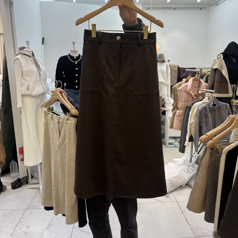 SYMPHONY韓國直郵㊣女裝新品休閑推薦真品時尚25秋冬長裙麂皮SYMPHONY長裙圖色2