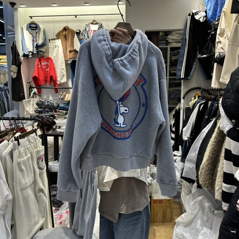 YESFREE韓國代購㊣女裝新款熱賣25秋冬休閑時尚夾克史努比拉鏈YESFREE夾克