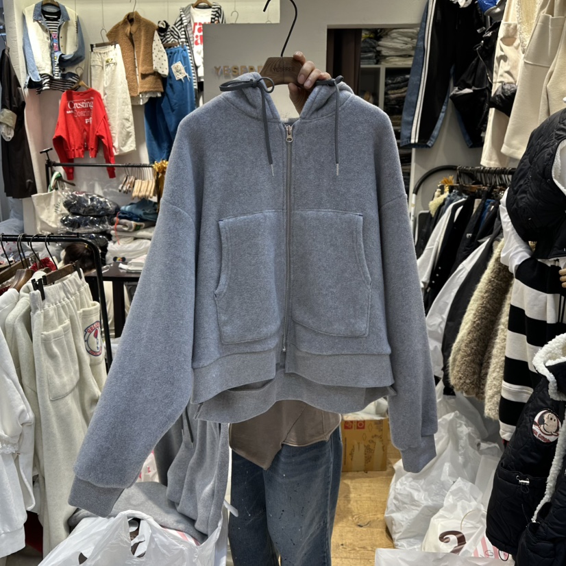 YESFREE韓國代購㊣女裝新款熱賣25秋冬休閑時尚夾克史努比拉鏈YESFREE夾克圖色2