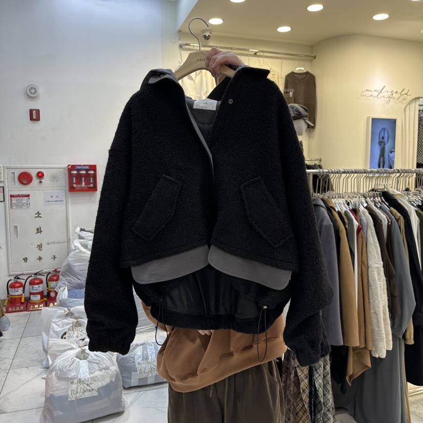 IN KIRA韓國代購㊣女裝新款真品熱賣人氣休閑推薦夾克羊毛IN KIRA夾克圖色2