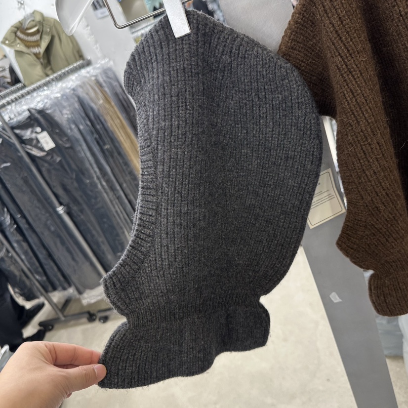 HELVETICA東大門㊣實拍女裝新款推薦職業25秋冬帽子羊駝毛連帽衫HELVETICA帽子圖色1