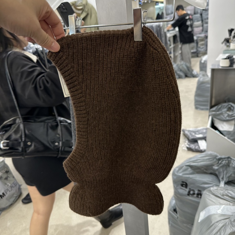 HELVETICA東大門㊣實拍女裝新款推薦職業25秋冬帽子羊駝毛連帽衫HELVETICA帽子圖色2