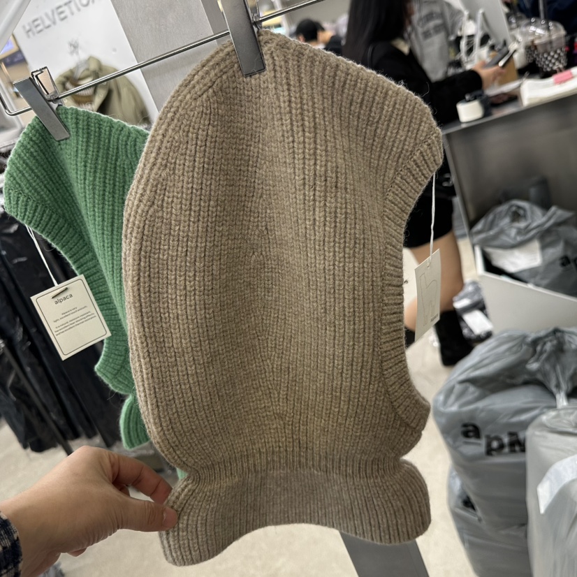 HELVETICA東大門㊣實拍女裝新款推薦職業25秋冬帽子羊駝毛連帽衫HELVETICA帽子圖色4