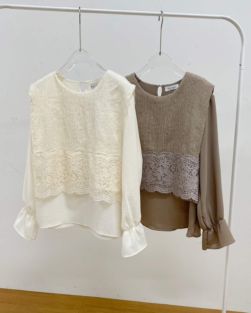 BLUE RIBBON韓國代購㊣女士新款熱賣真品時尚職業襯衫蕾絲衫BLUE RIBBON襯衫/蕾絲衫