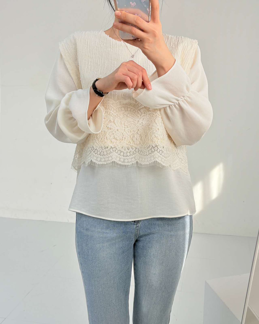 BLUE RIBBON韓國代購㊣女士新款熱賣真品時尚職業襯衫蕾絲衫BLUE RIBBON襯衫/蕾絲衫