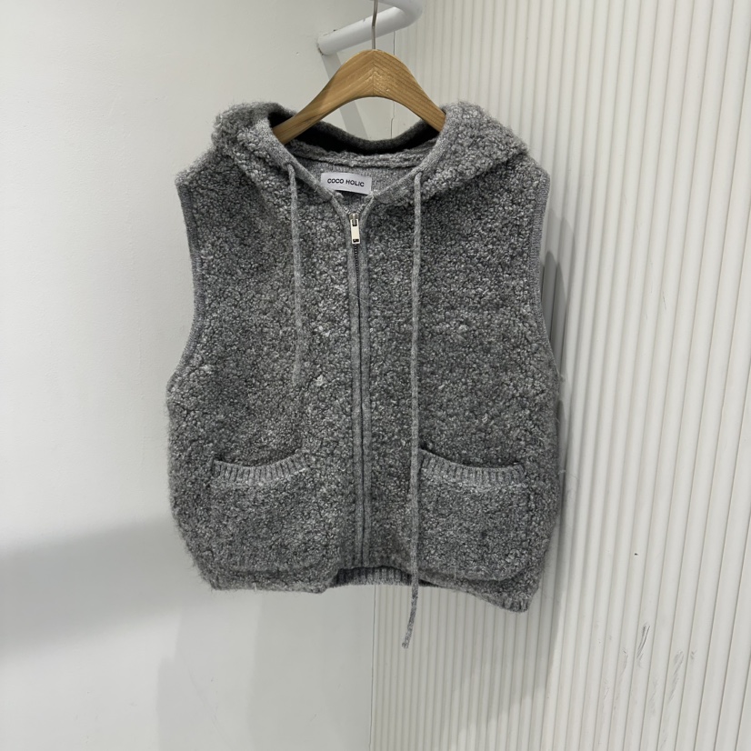 COCO HOLIC東大門㊣實拍女士新品人氣時尚熱賣25秋冬馬甲抓絨COCO HOLIC馬甲圖色3