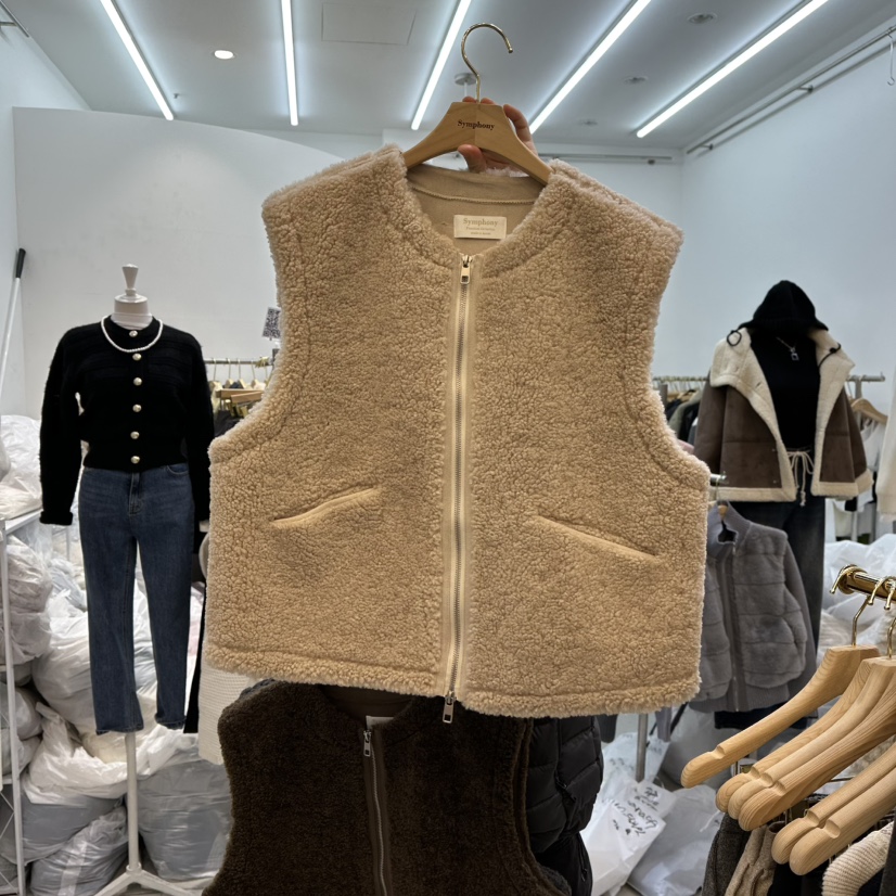 SYMPHONY東大門㊣實拍女士新款推薦真品時尚人氣25秋冬馬甲拉鏈SYMPHONY馬甲圖色1