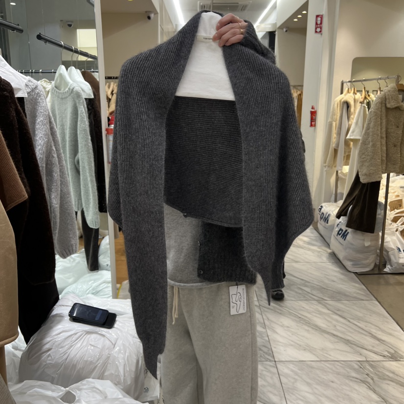 VERVEINE東大門㊣代購女裝新款25秋冬休閑人氣圍巾披肩浣熊VERVEINE圍巾/披肩圖色1