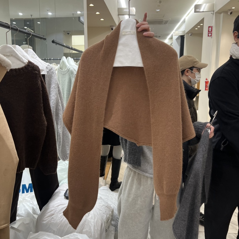 VERVEINE東大門㊣代購女裝新款25秋冬休閑人氣圍巾披肩浣熊VERVEINE圍巾/披肩圖色2