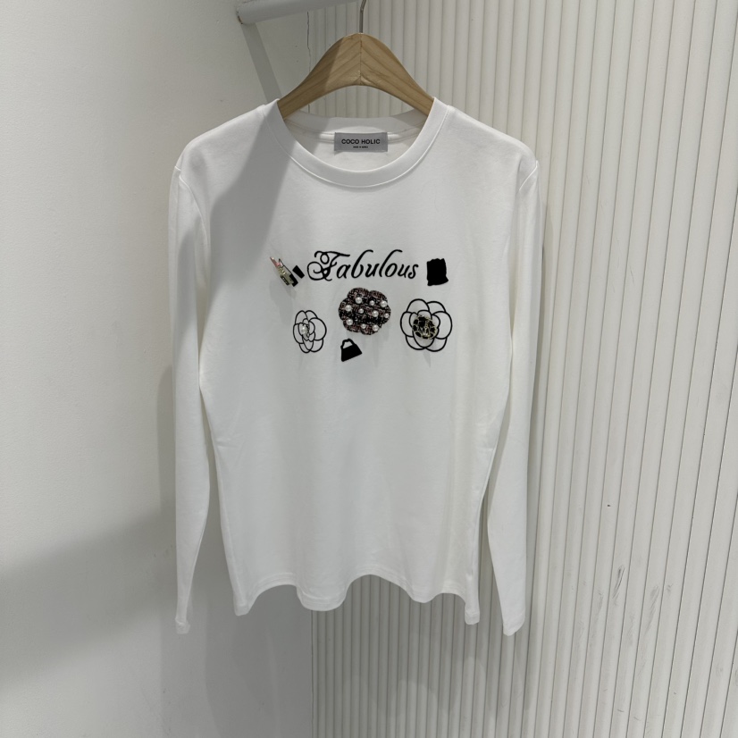 COCO HOLIC東大門㊣直郵女士新款人氣時尚25秋冬推薦長袖T恤COCO HOLIC長袖T恤圖色1