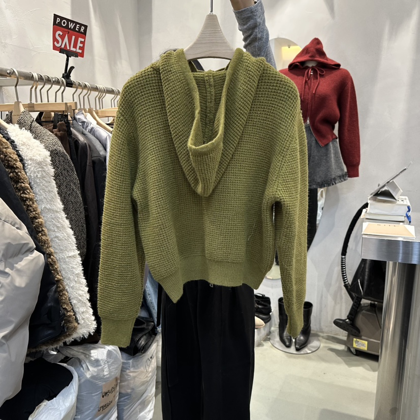 ULTRAORANGE韓國直郵㊣女士新款時尚休閑真品針織衫連帽拉鏈衫GILT/ULTRAORANGE針織衫