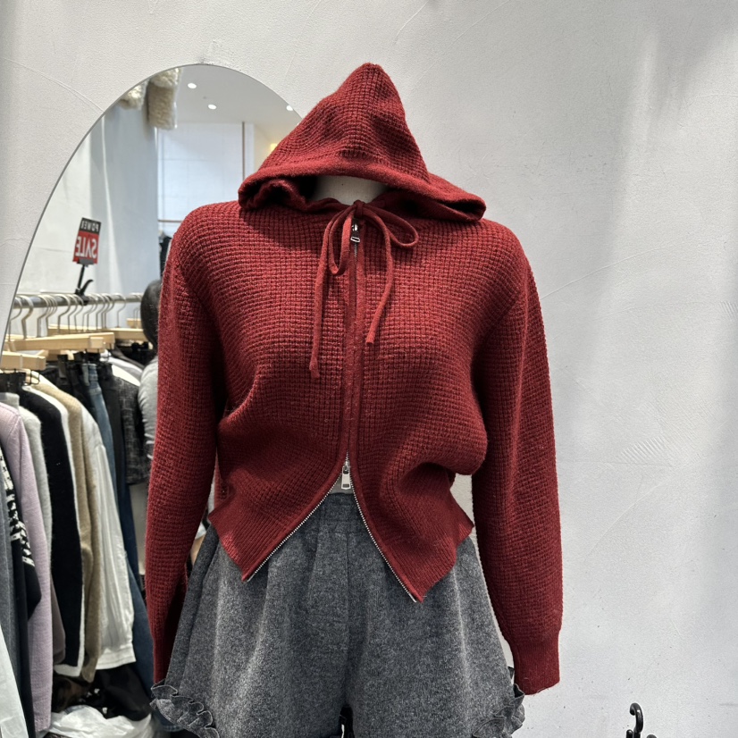 ULTRAORANGE韓國直郵㊣女士新款時尚休閑真品針織衫連帽拉鏈衫GILT/ULTRAORANGE針織衫圖色1