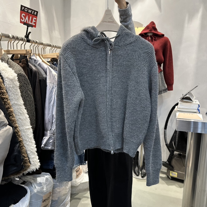ULTRAORANGE韓國直郵㊣女士新款時尚休閑真品針織衫連帽拉鏈衫GILT/ULTRAORANGE針織衫圖色2