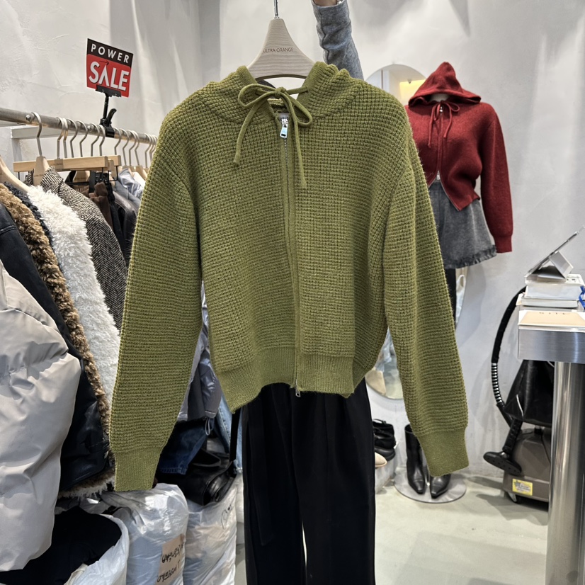 ULTRAORANGE韓國直郵㊣女士新款時尚休閑真品針織衫連帽拉鏈衫GILT/ULTRAORANGE針織衫圖色3