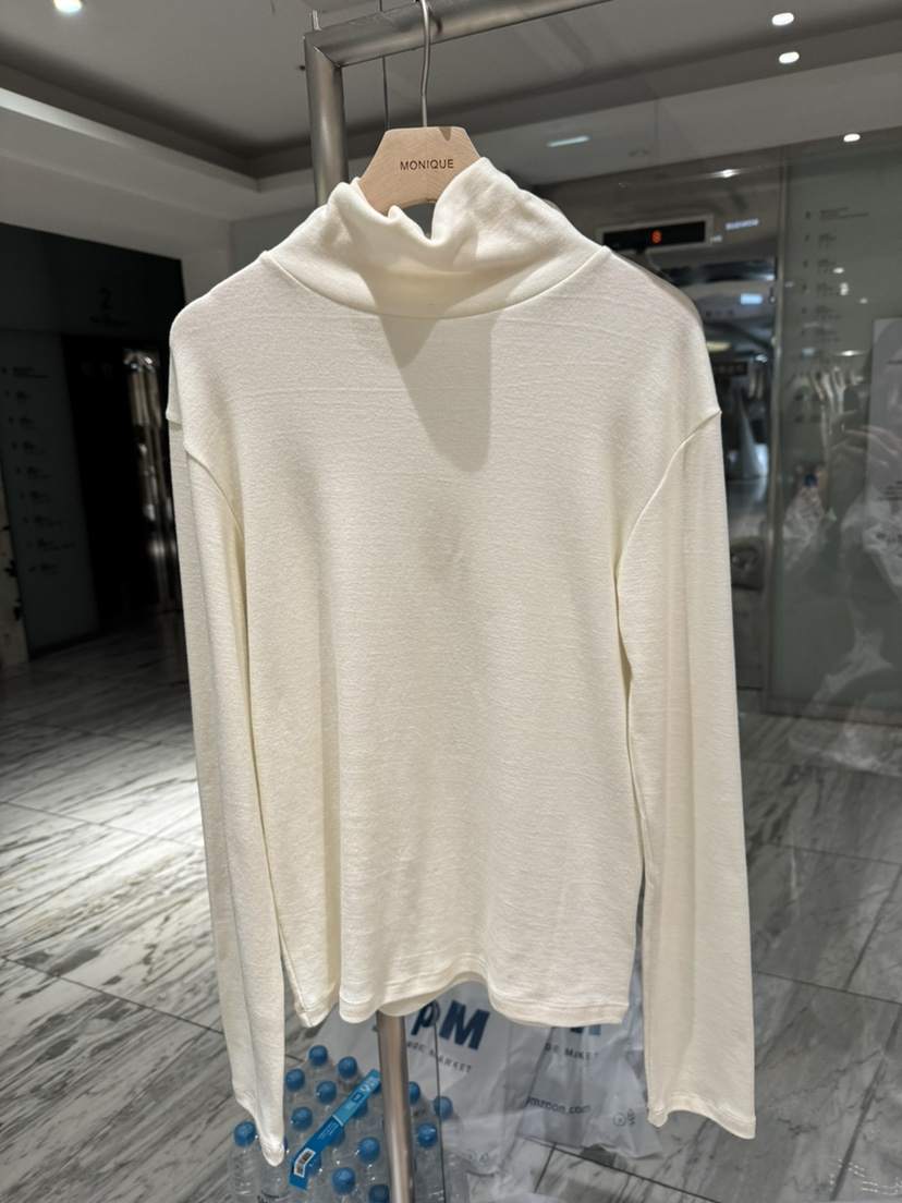 MONIQUE韓國代購㊣女裝新品推薦職業時尚真品長袖T恤羊毛寬松MONIQUE長袖T恤圖色1