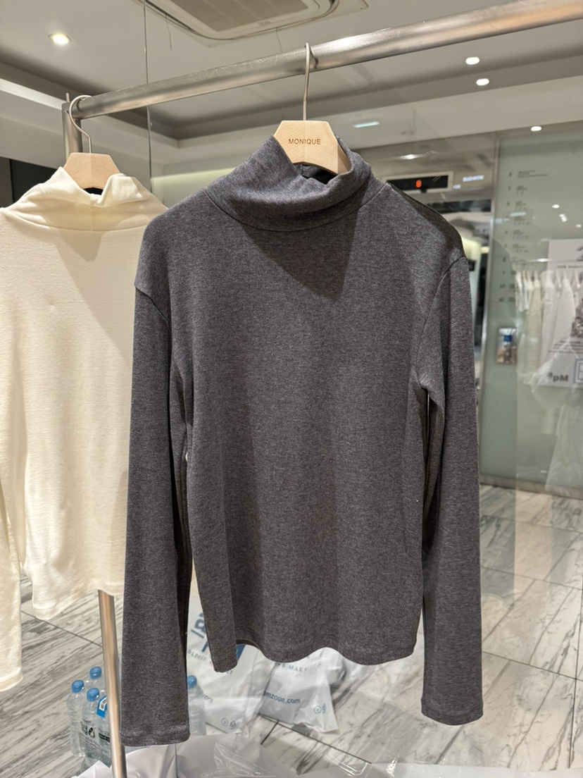 MONIQUE韓國代購㊣女裝新品推薦職業時尚真品長袖T恤羊毛寬松MONIQUE長袖T恤圖色2
