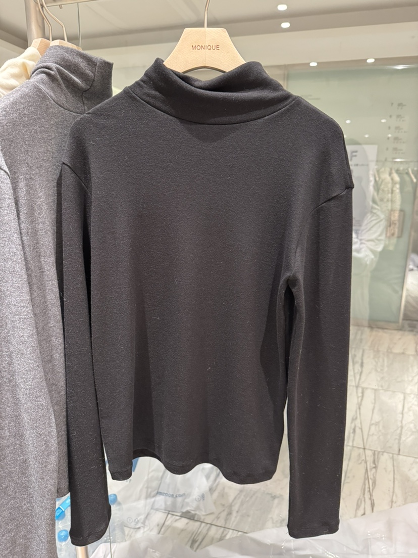 MONIQUE韓國代購㊣女裝新品推薦職業時尚真品長袖T恤羊毛寬松MONIQUE長袖T恤圖色3