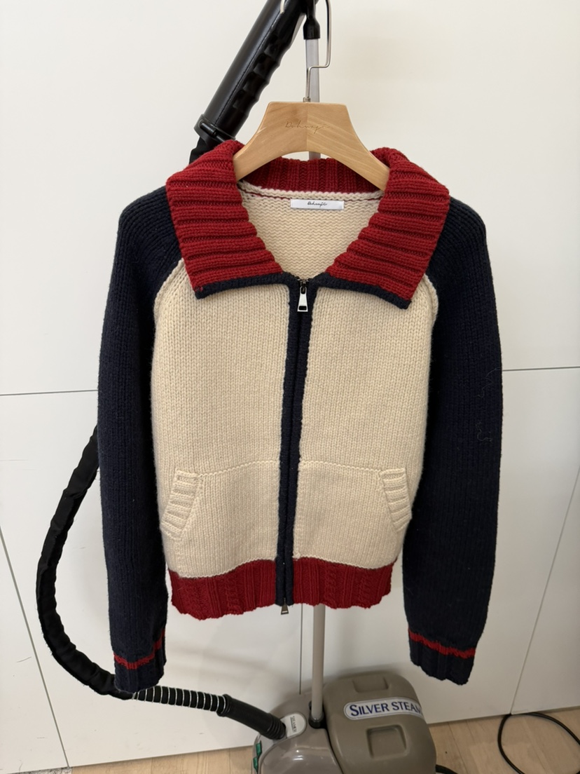 DOHWAJI東大門㊣實拍女士新款職業休閑時尚推薦毛衣拉鏈復古DOHWAJI毛衣圖色1