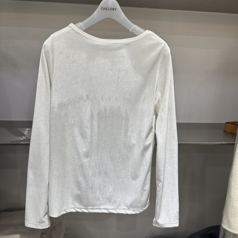 GALLERY-P東大門㊣代購女士新款職業25秋冬長袖T恤船領絲絨GALLERY-P長袖T恤圖色1白色