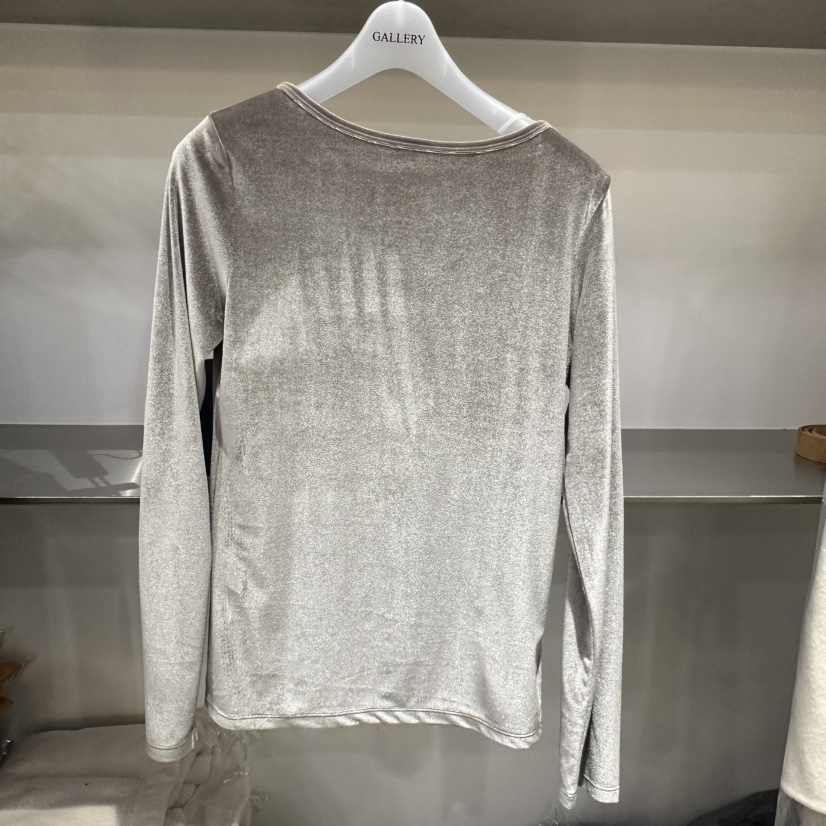 GALLERY-P東大門㊣代購女士新款職業25秋冬長袖T恤船領絲絨GALLERY-P長袖T恤圖色3卡其色