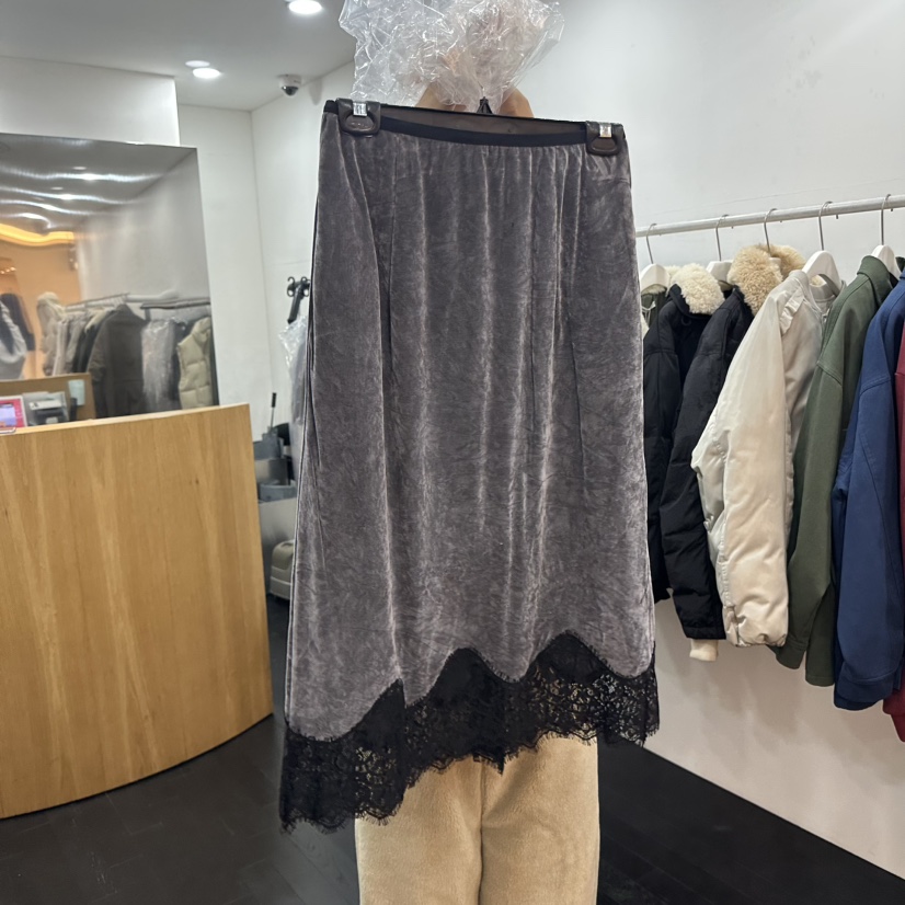 AIME HOPE MAKE東大門㊣代購女士新款時尚職業長裙天鵝絨AIME HOPE MAKE長裙