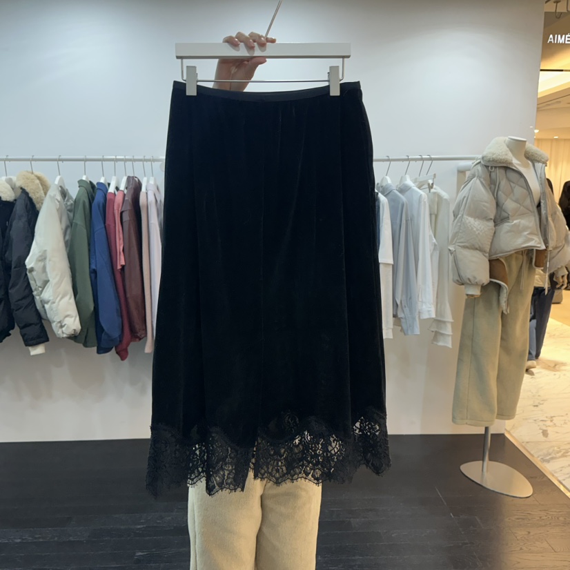 AIME HOPE MAKE東大門㊣代購女士新款時尚職業長裙天鵝絨AIME HOPE MAKE長裙圖色2