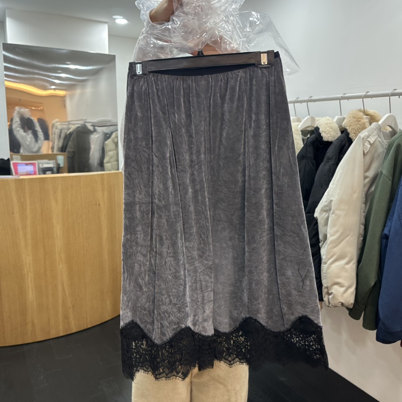 AIME HOPE MAKE東大門㊣代購女士新款時尚職業長裙天鵝絨AIME HOPE MAKE長裙圖色3