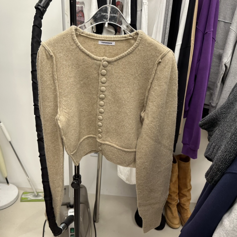 TOPDRESSING東大門㊣代購女裝新品真品人氣針織衫羊毛開衫紐扣TOPDRESSING針織衫圖色1