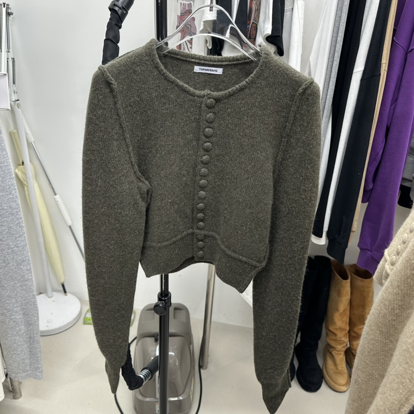TOPDRESSING東大門㊣代購女裝新品真品人氣針織衫羊毛開衫紐扣TOPDRESSING針織衫圖色2