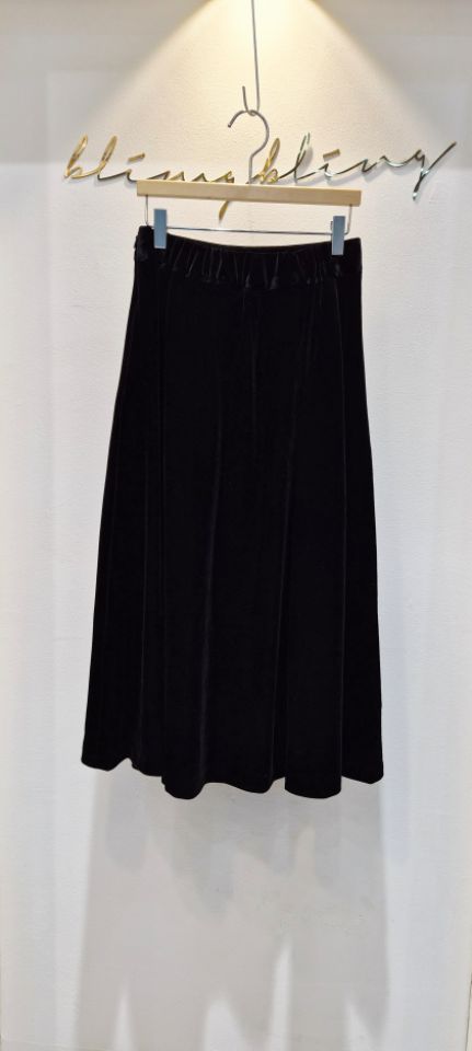 RICO韓國直郵㊣女士新款熱賣人氣25秋冬職業推薦長裙天鵝絨bling bling/RICO長裙