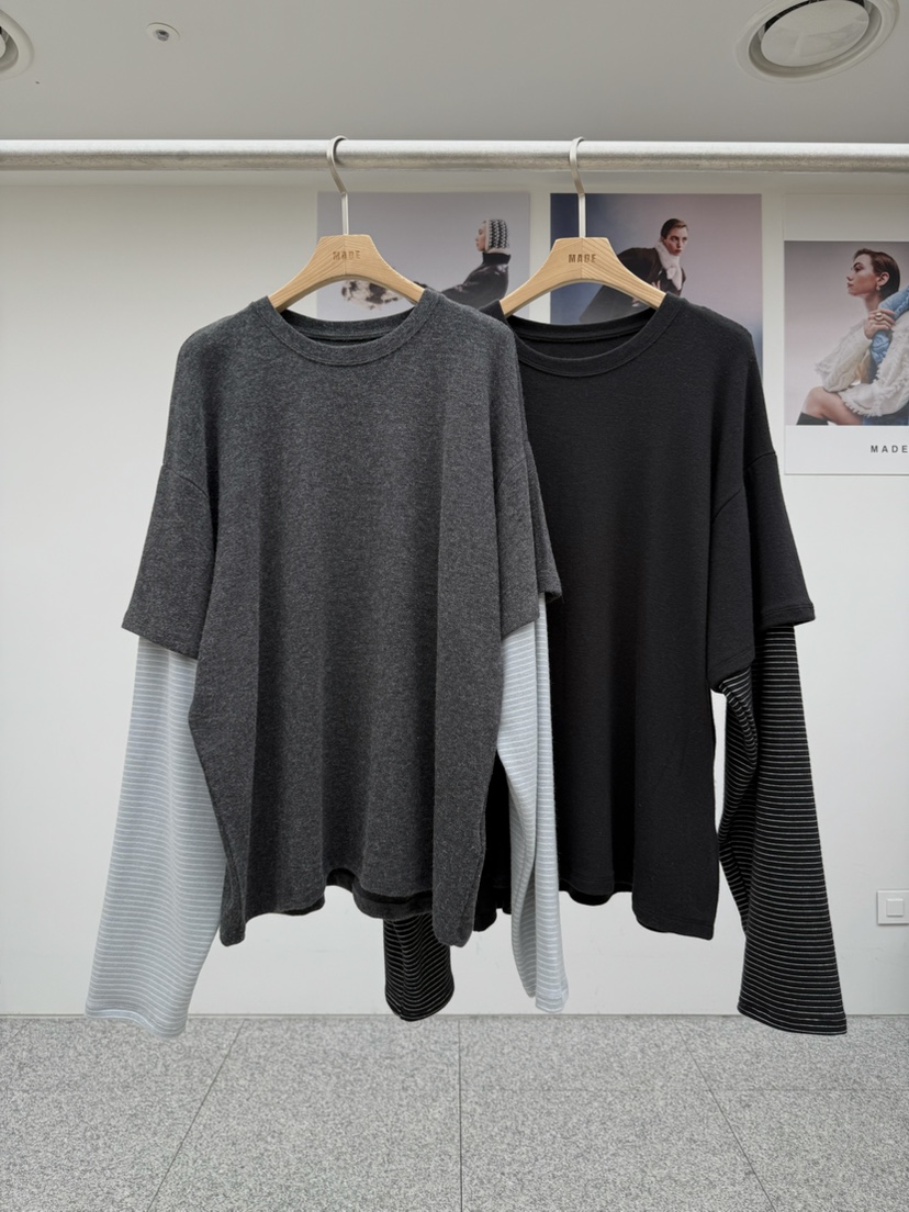 MADE-P東大門㊣直郵女士新品休閑推薦人氣熱賣職業長袖T恤MADE-P長袖T恤