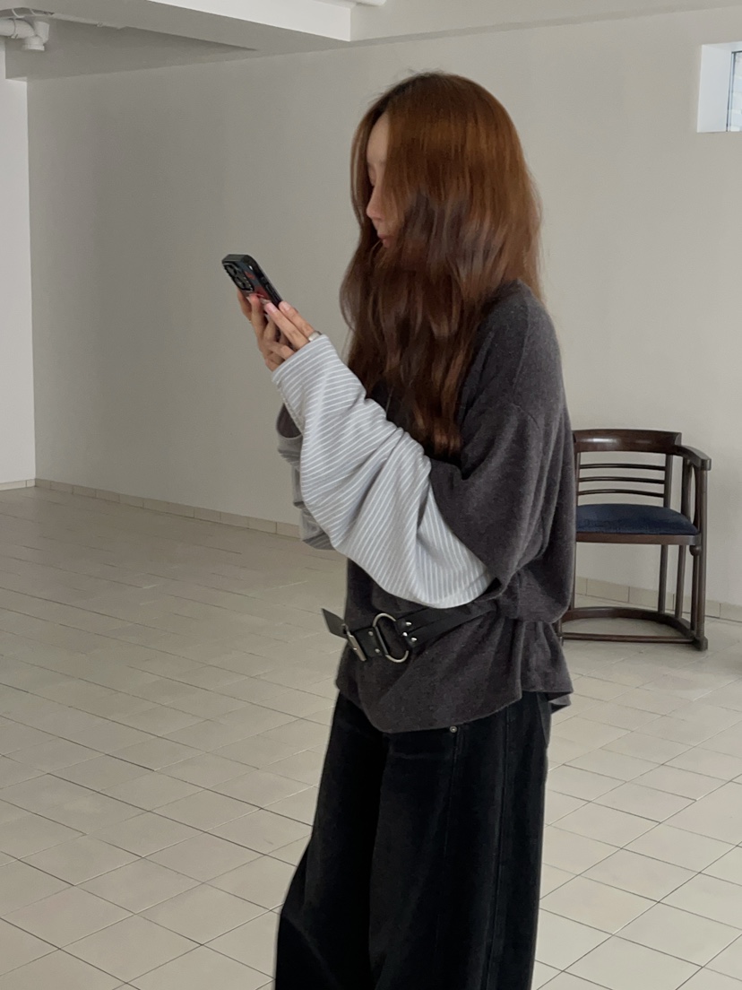 MADE-P東大門㊣直郵女士新品休閑推薦人氣熱賣職業長袖T恤MADE-P長袖T恤