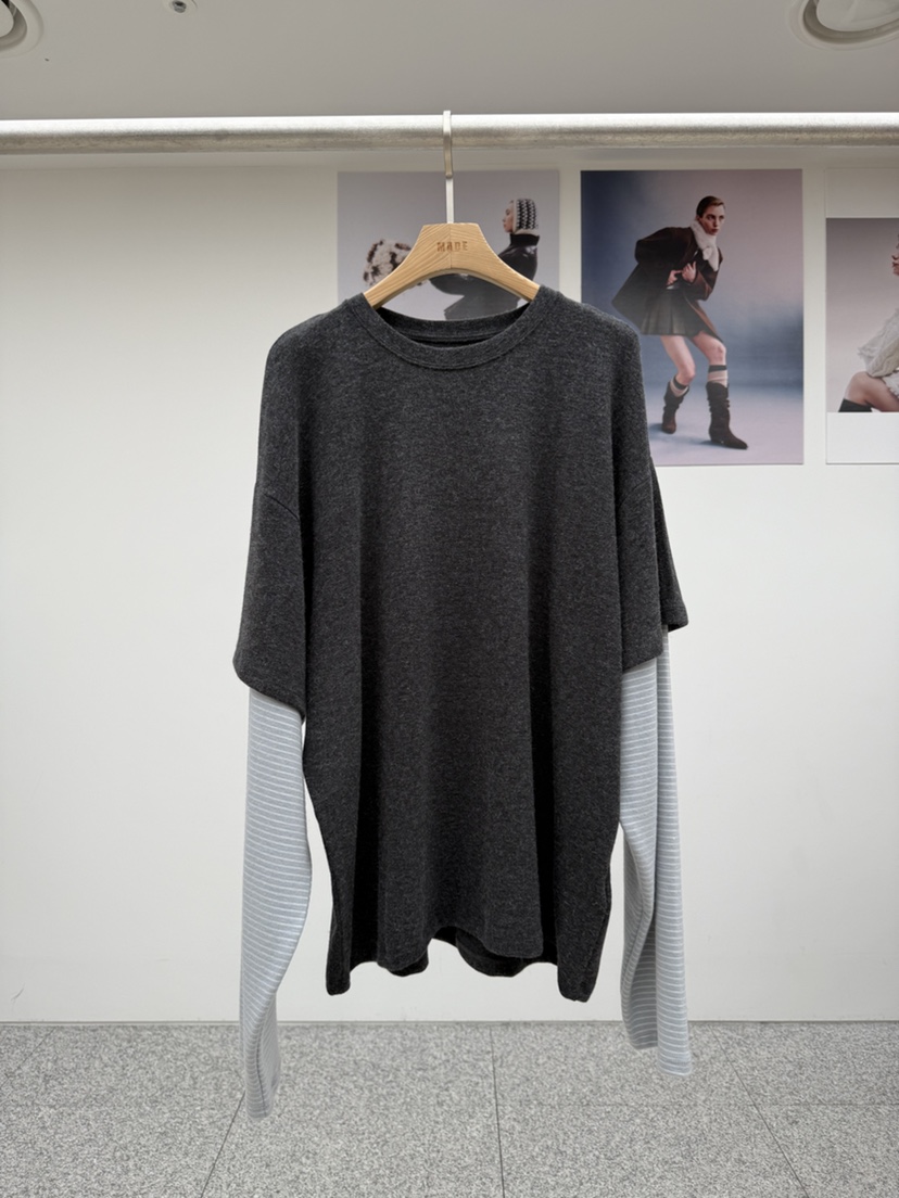 MADE-P東大門㊣直郵女士新品休閑推薦人氣熱賣職業長袖T恤MADE-P長袖T恤圖色1