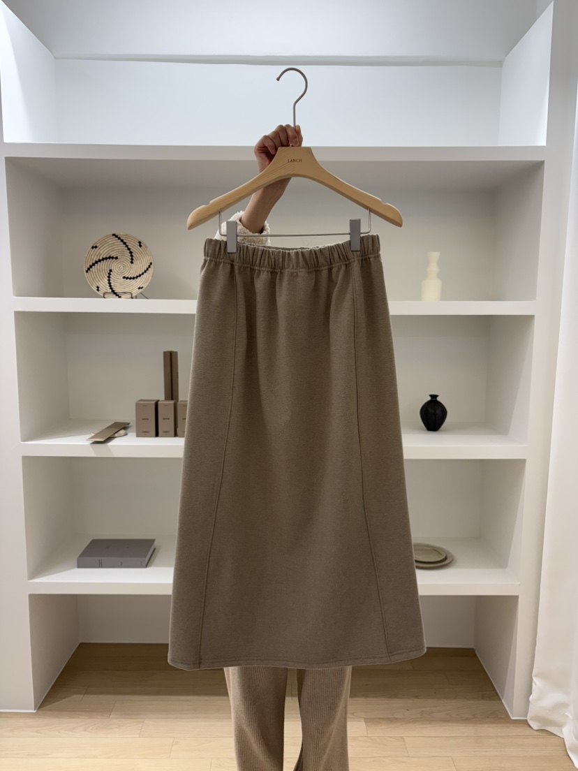 LANCH東大門㊣直郵女士新品時尚推薦25秋冬職業人氣長裙條紋LANCH長裙圖色1