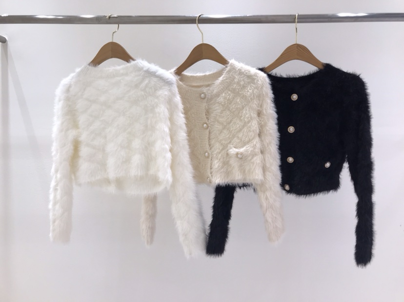 KC MARKET韓國代購㊣女裝新款時尚人氣職業針織衫短款開衫KC MARKET針織衫