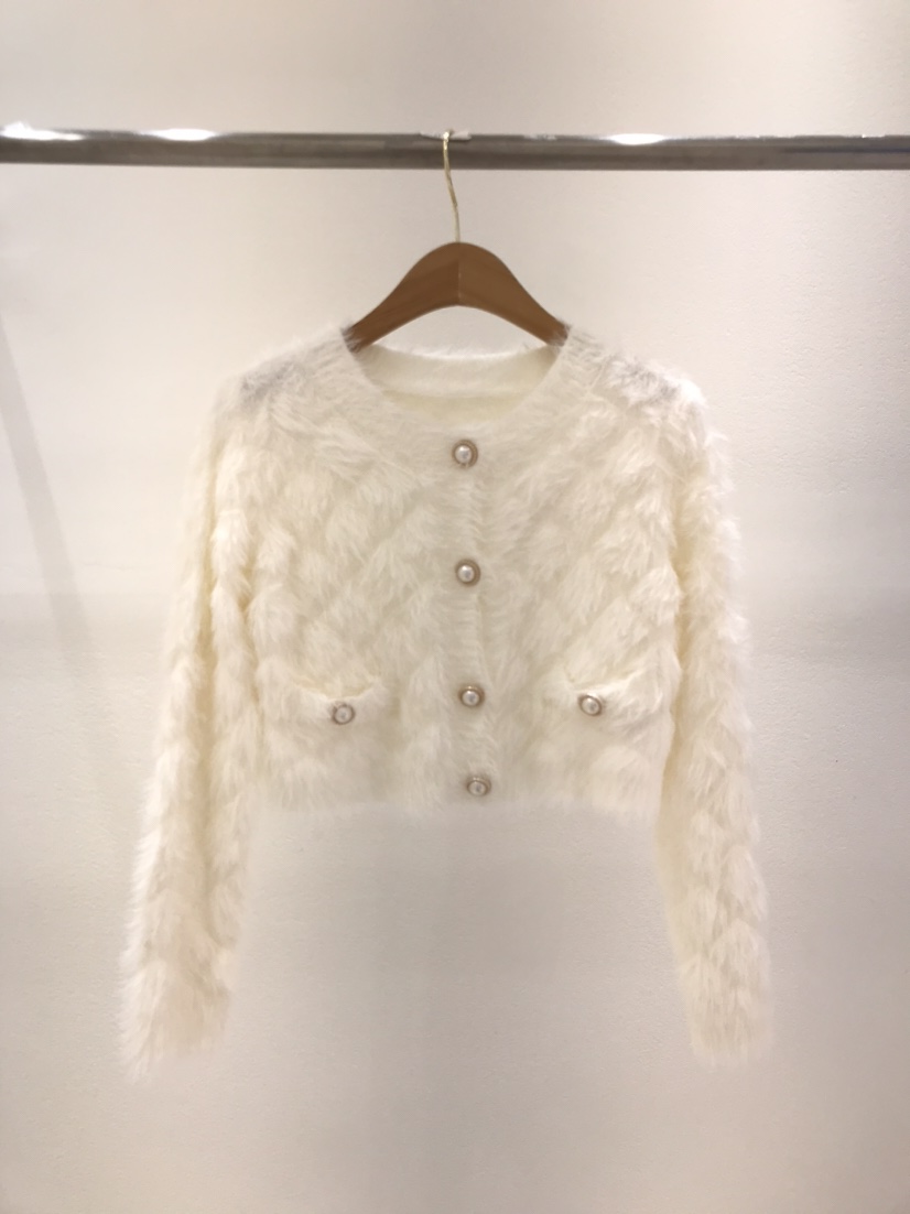 KC MARKET韓國代購㊣女裝新款時尚人氣職業針織衫短款開衫KC MARKET針織衫圖色1