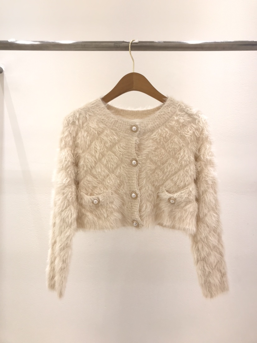 KC MARKET韓國代購㊣女裝新款時尚人氣職業針織衫短款開衫KC MARKET針織衫圖色2