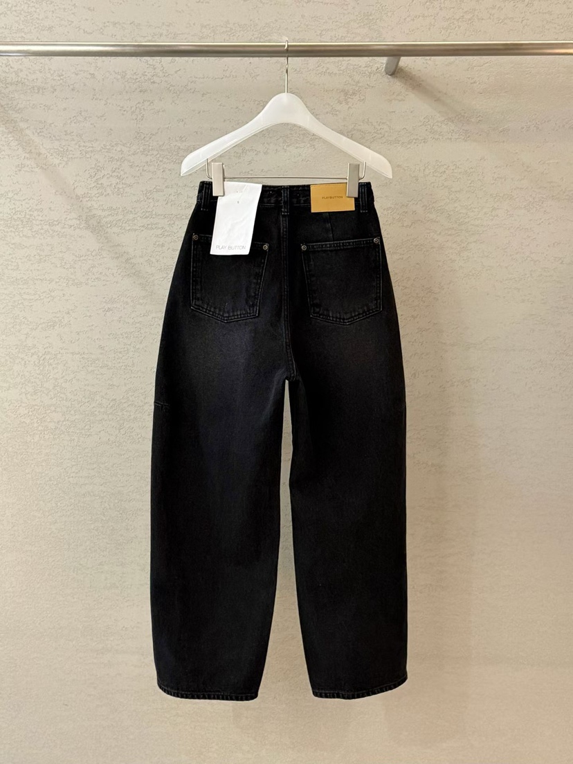PLAYBUTTON-P東大門㊣實拍女士新款25秋冬推薦職業牛仔褲加絨PLAYBUTTON牛仔褲