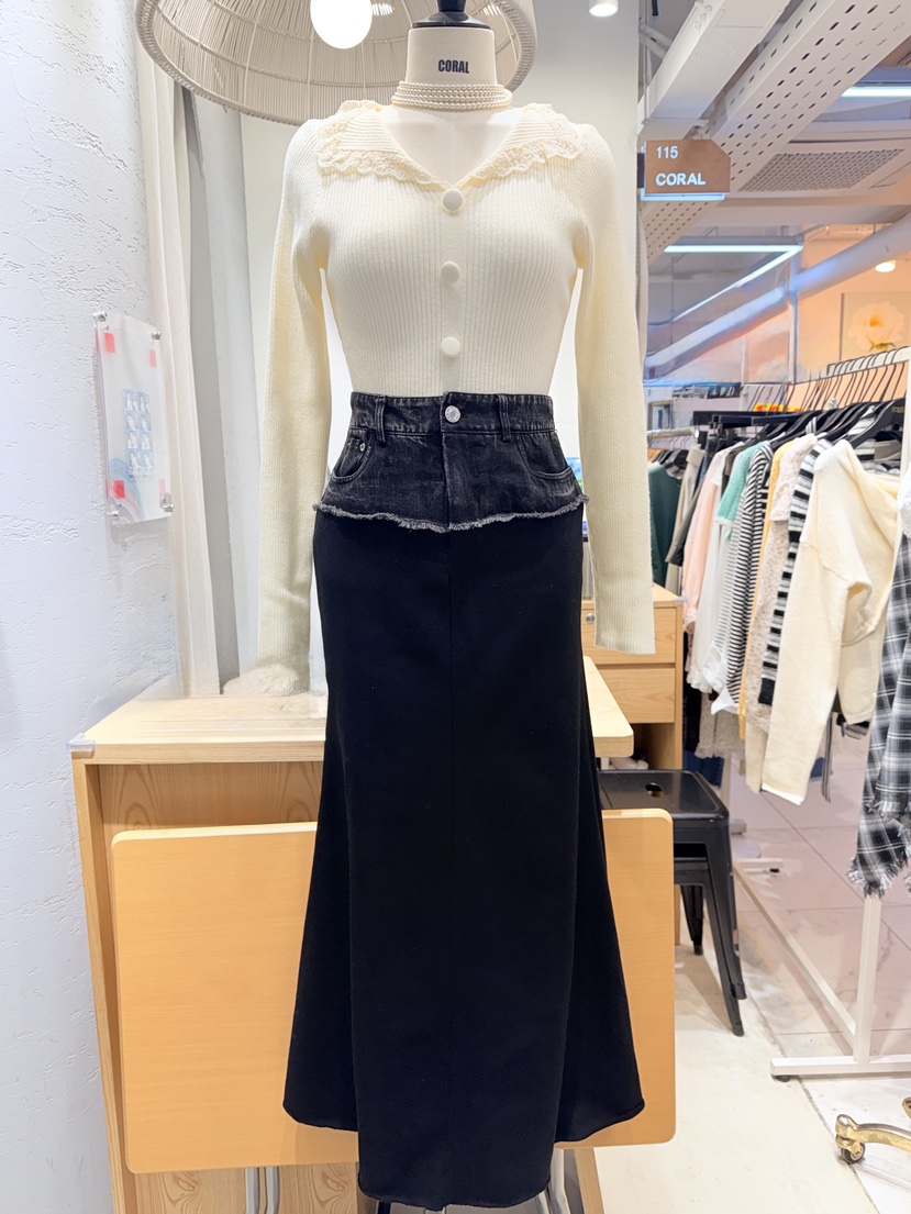 CORAL韓國代購㊣女士新款真品25秋冬人氣熱賣職業時尚休閑長裙CORAL長裙